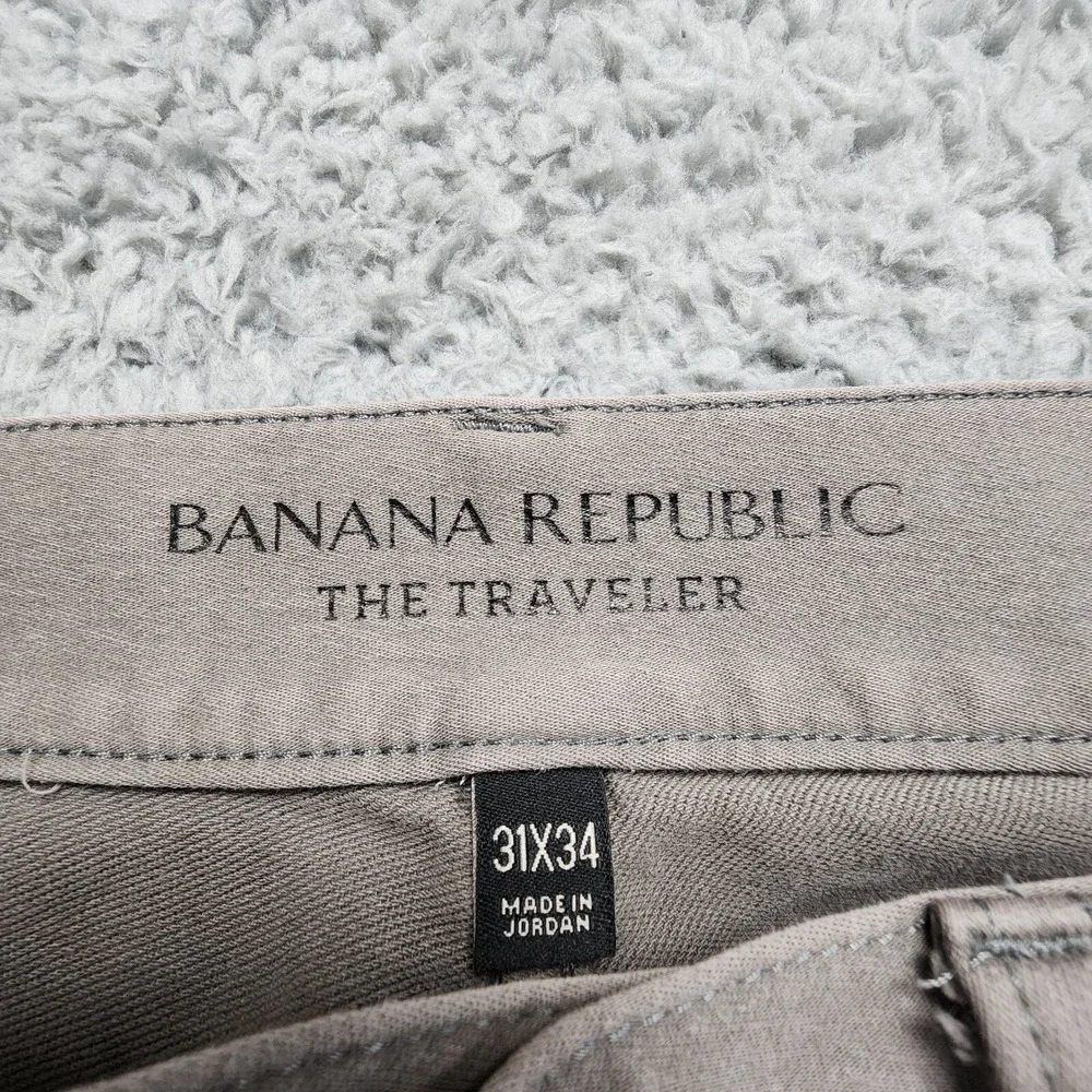 Banana Republic The Traveler Slim Pants 31x34 (Fits as 30x33) Stretch Grey‎ READ